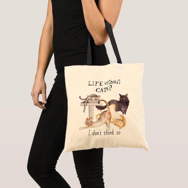 Cute Life Without Cats Tote Bag (Front (Product))
