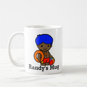 Cute Lifeguard boy with Lifesaver and Beach ball Coffee Mug