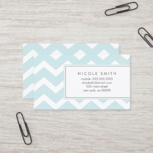 Cute Light Blue Chevrons Business Card