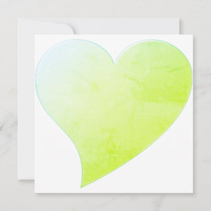 Cute light blue green big heart modern card