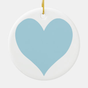 Cute Light Blue Heart Ceramic Ornament