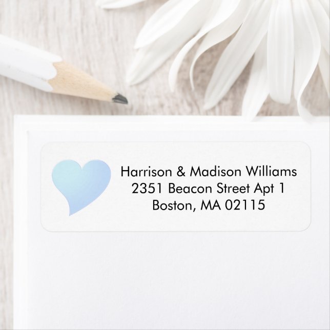 Cute light blue heart custom Return Address Label (Insitu)