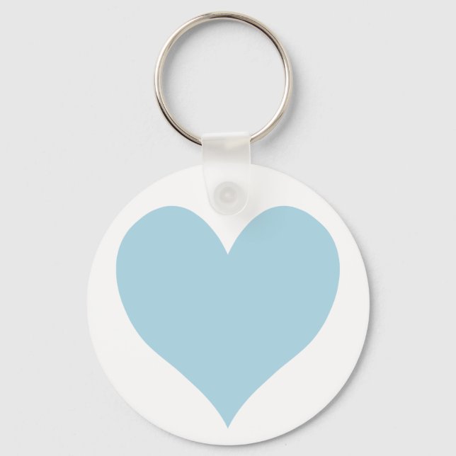 Cute Light Blue Heart Key Ring (Front)