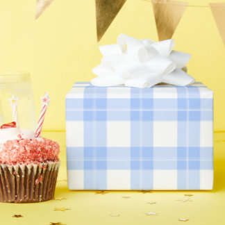 Cute Light Blue Plaid Simple Classic Wrapping Paper