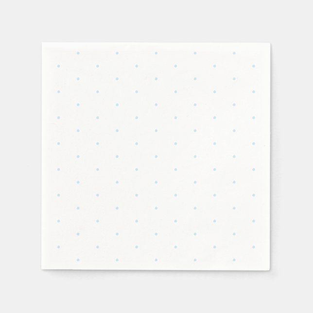 Cute light blue white tiny polka dots elegant chic napkin (Front)