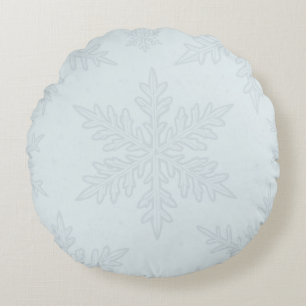Cute Light Blue Winter Round Cushion