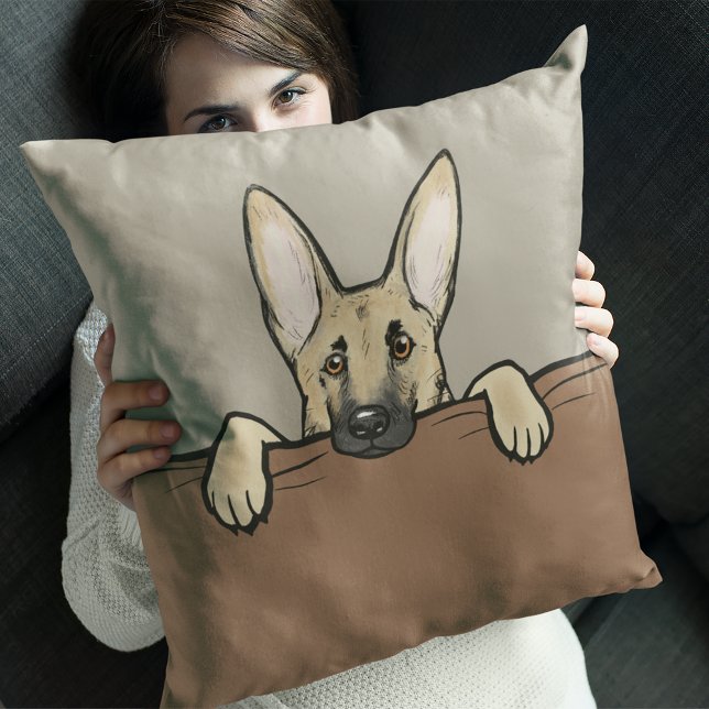 Cute Light Coloured German Shepherd Dog Cushion (Creator Uploaded)