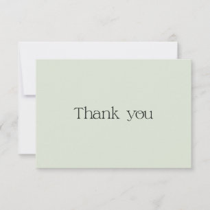 Cute Light Green Typography Swash Thank You Card
