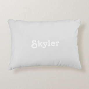 Cute light grey custom name monogram solid plain decorative cushion