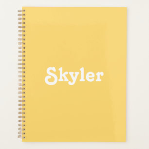 Cute light orange custom name text year monogram planner