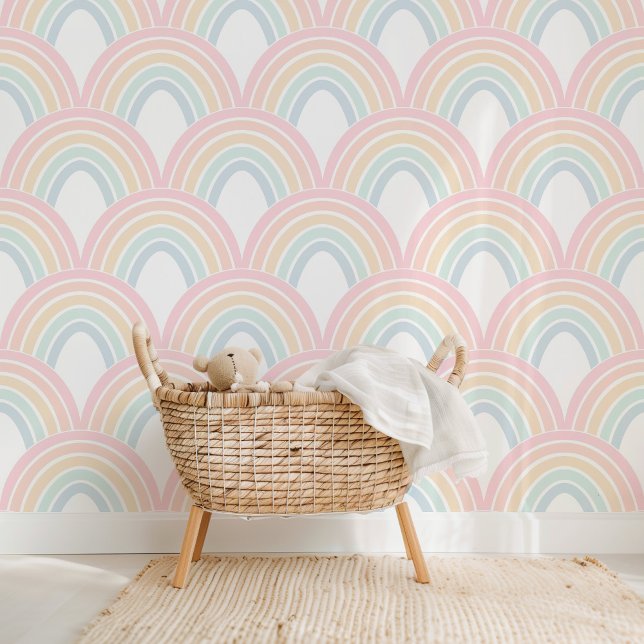 Cute Light Pastel Rainbow Scallop Pattern  Wallpaper (Creator Uploaded)