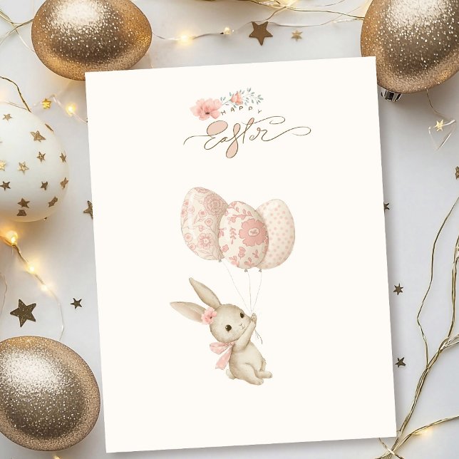 Cute Light Pink Baby Bunny Easter Holiday Postcard (Creator Uploaded)
