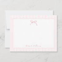 Cute Light Pink Bow and Stripes Border