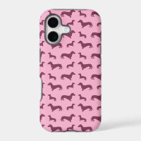 Cute light pink dachshund pattern