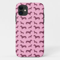 Cute light pink dachshund pattern