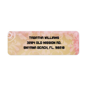 Cute Light Pink Damask Pattern Return Address Labe Label
