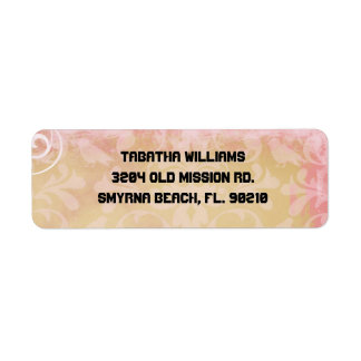 Cute Light Pink Damask Pattern Return Address Labe Return Address Label