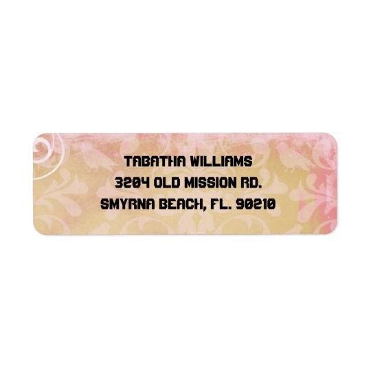 Cute Light Pink Damask Pattern Return Address Labe Return Address Label