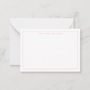 Cute Light Pink Professional Simple Thin Border Card