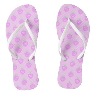 Cute Light Pink Summer Pastel Kawaii Pattern Beach Thongs