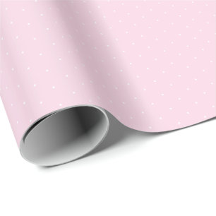 Cute light pink white tiny polka dots chic elegant wrapping paper