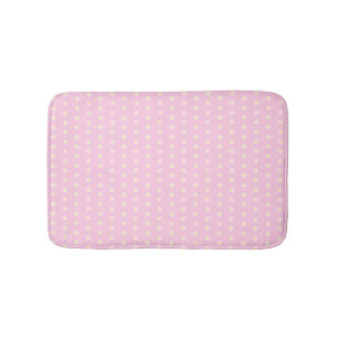 Cute light pink yellow white daisy flower pattern bath mat