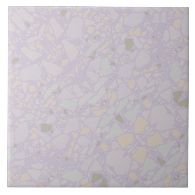 Cute light Purple modern simple terrazzo effect Ceramic Tile (Front)