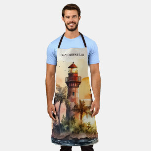 Cute lighthouse lovers beach house apron