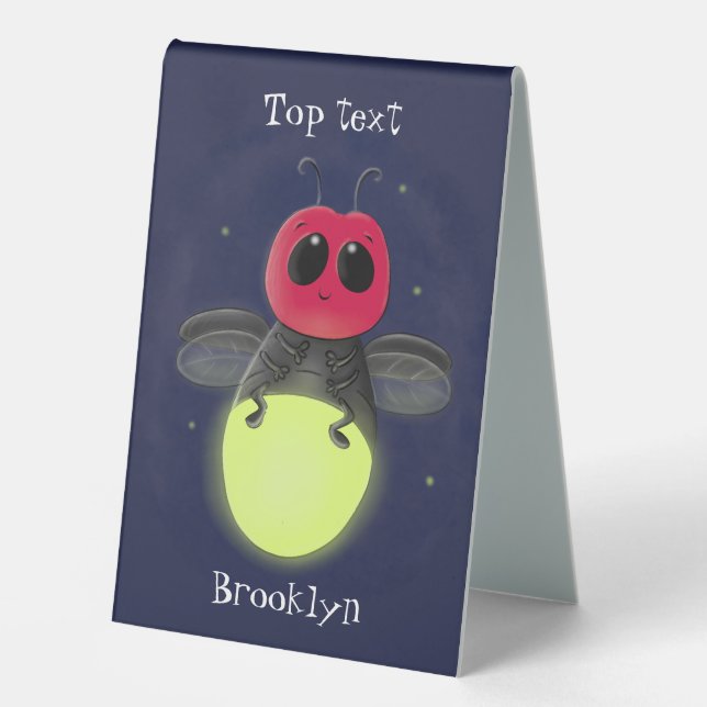 Cute lightning bug firefly cartoon illustration (Front)