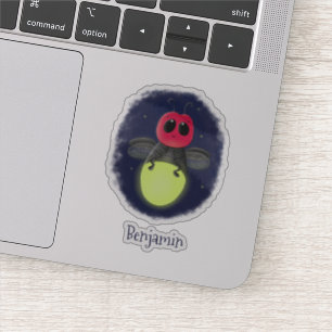 Cute lightning bug firefly cartoon illustration