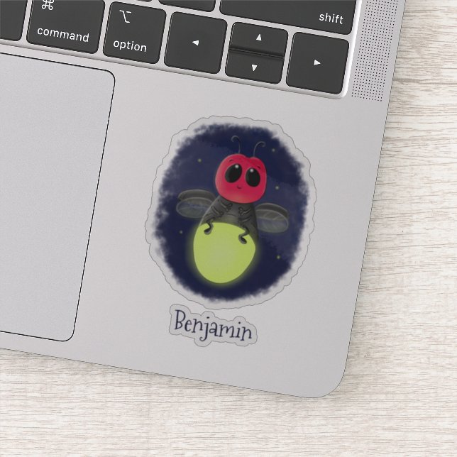 Cute lightning bug firefly cartoon illustration (Detail)