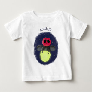 Cute lightning bug firefly cartoon illustration baby T-Shirt