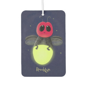 Cute lightning bug firefly cartoon illustration  car air freshener