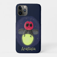 Cute lightning bug firefly cartoon illustration