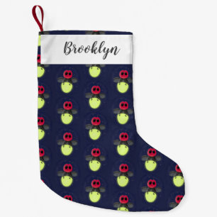 Cute lightning bug firefly cartoon illustration small christmas stocking