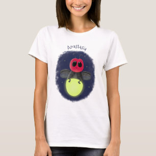 Cute lightning bug firefly cartoon illustration T-Shirt