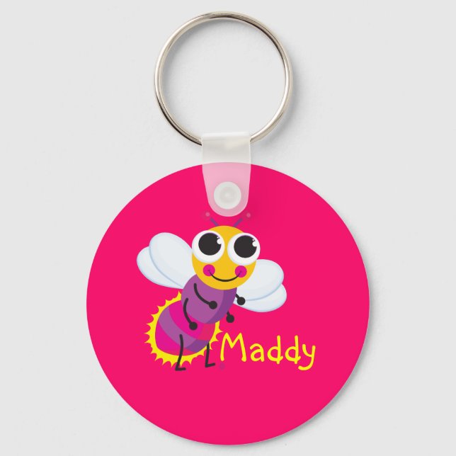 Cute Lightning Bug Key Ring (Front)