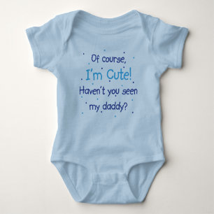 Cute Like Daddy Blue Baby Bodysuit