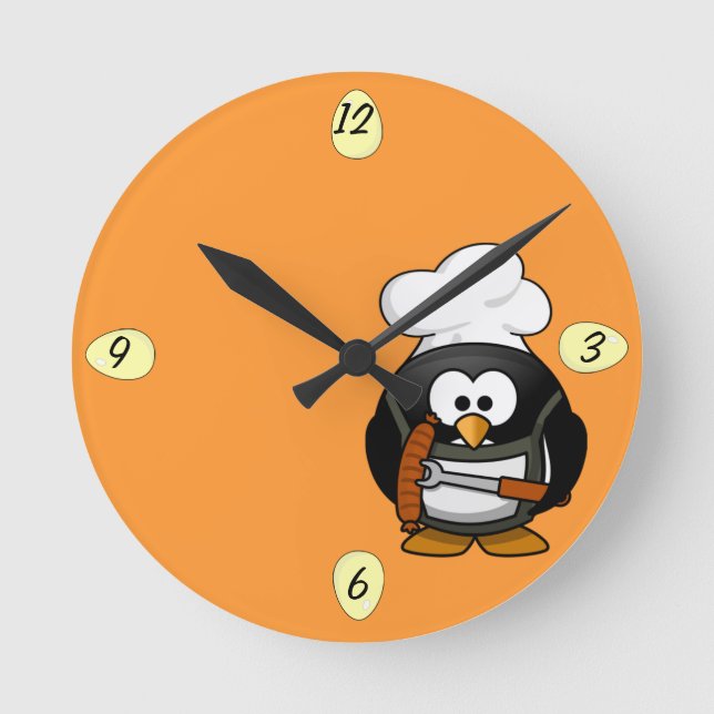 Cute lil Chef Penguin - Clock (Front)