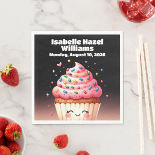 Cute L'il Cupcake Candy Sprinkles Baby Shower Napkin