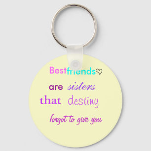 cute lil heart, Best , friends, are , sisters, ... Key Ring