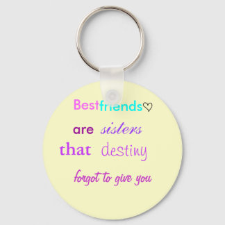 cute lil heart, Best , friends, are , sisters, ... Key Ring