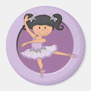 Cute lilac Ballerina 1 Custom Name Magnet