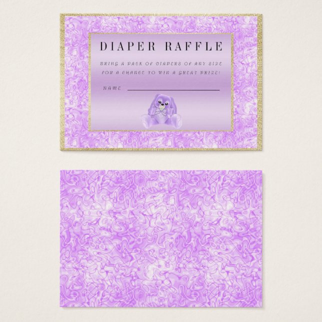 Cute Lilac Bunny "Raffle" Baby Shower (Front & Back)