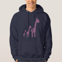 Cute Lilac Cartoon Giraffes Navy Hoody