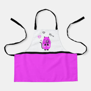 Cute lilac cat apron