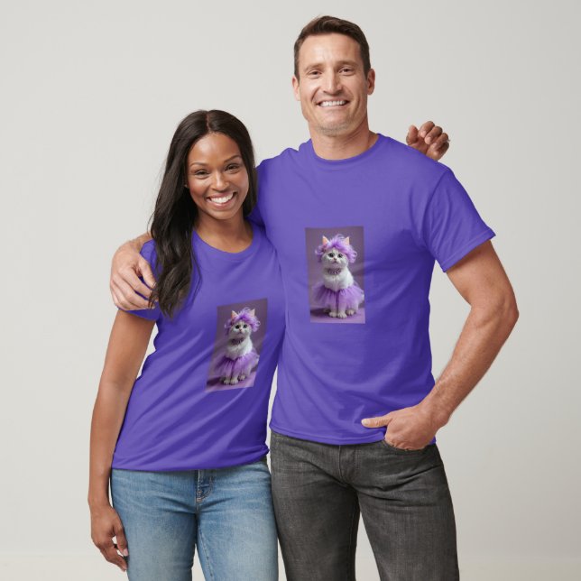 Cute lilac cat dressed up t-shirt (Unisex)
