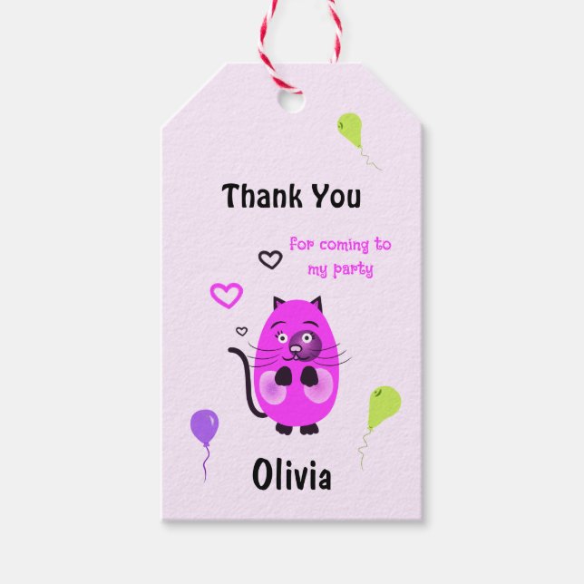 Cute lilac cat gift tags (Front)