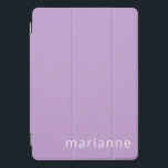 Cute Lilac Purple Solid Colour Personalised Name iPad Pro Cover<br><div class="desc">Cute Lilac Purple Solid Colour Personalised Name iPad Pro Cover</div>