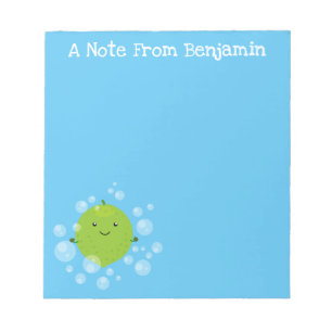 Cute lime citrus fruit green cartoon illustration notepad